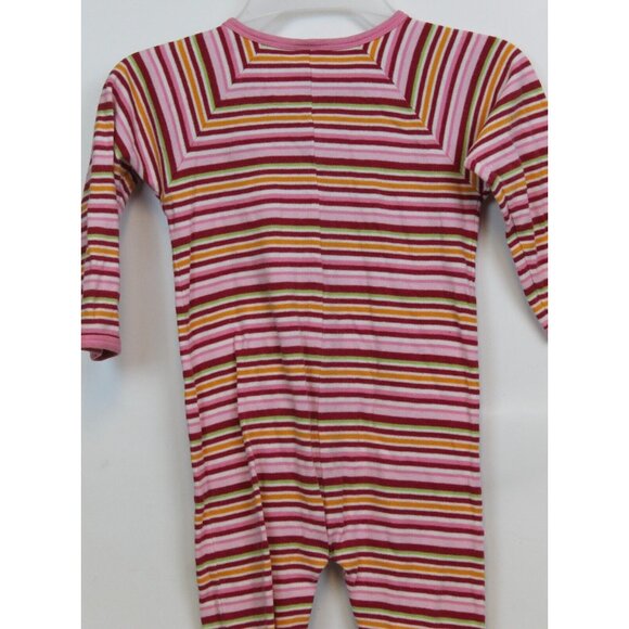 Hanna Andersson Toddler Sz 90 US 3 Striped Button up One Piece Sleeper Outfit - Picture 5 of 7